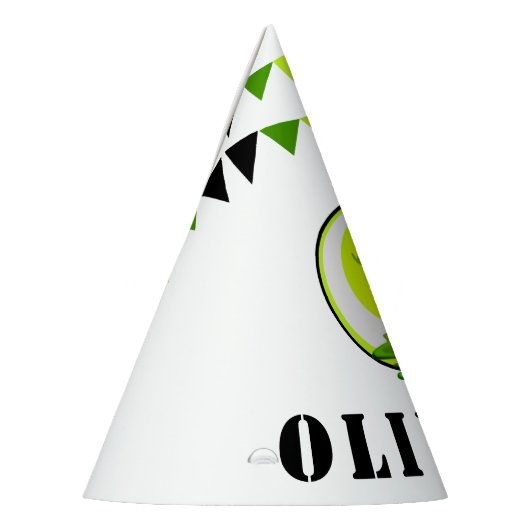 不気味な緑のスライムモンスターキッドの誕生日パーティー パーティーハット (左)