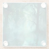 不気味な緑の湿地 ガラスコースター (裏面)