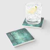 不気味な緑の湿地 ストーンコースター (横)