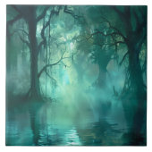 不気味な緑の湿地 タイル (正面)