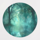 不気味な緑の湿地 ラベル (デザイン2)