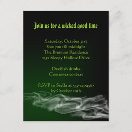 不気味な緑の煙 ハロウィン ゴシック招待状 招待状