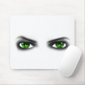 不気味な緑の目 マウスパッド (マウス)