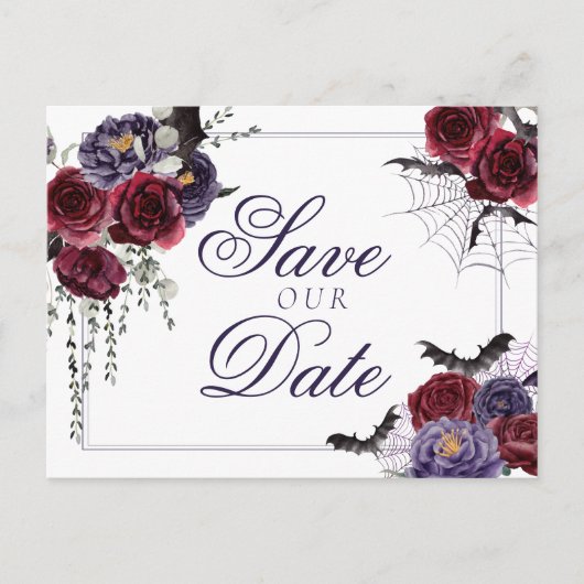 不気味な美しさ | ゴシックバラとこうもり結婚ズ 案内ポストカード (正面)