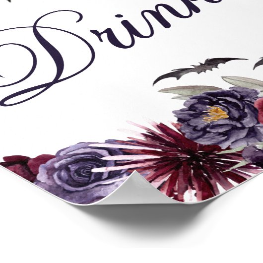 不気味な美しさ |ゴシックフローラこうもりオープンバー ポスター (角)