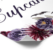 不気味な美しさ |ゴシックフローラこうもりカップケーキ ポスター (角)