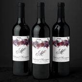 不気味な美しさ |ゴシックフローラこうもりモノグラム ワインラベル