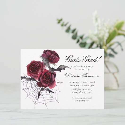 不気味な美しさ |ゴシックフローラこうもり卒業 招待状 (スタンド正面)