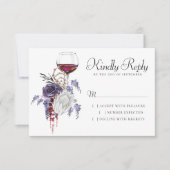 不気味な美しさ |ゴシック色の赤と紫のフローラ 出欠カード (正面)