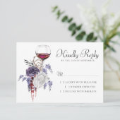 不気味な美しさ |ゴシック色の赤と紫のフローラ 出欠カード (スタンド正面)