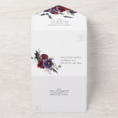 不気味な美しさ |ゴシック赤紫フローラこうもり オールインワン招待状 (外側)