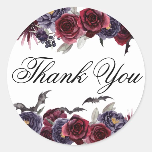 不気味な美しさ |暗いフローラとこうもりありがとう ラウンドシール (正面)