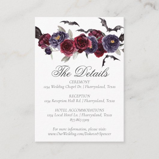 不気味な美しさ |暗いフローラとこうもり詳細 エンクロージャーカード (正面)