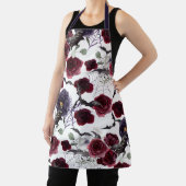 不気味な美しさ |暗色ゴシックバラとこうもり エプロン (インサイチュ)