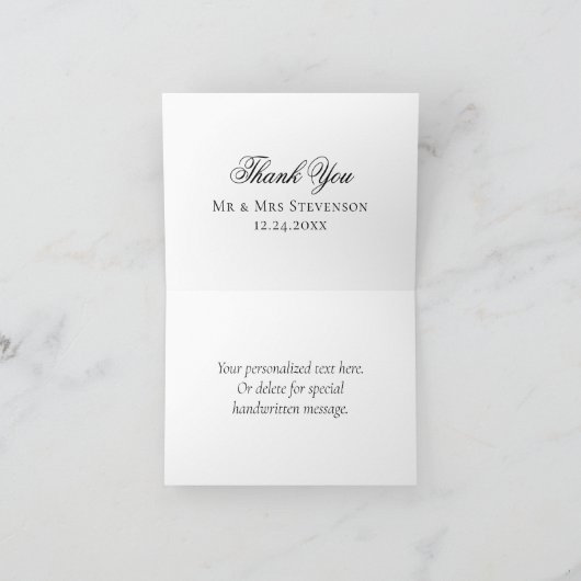 不気味な美しさ |暗色ゴシックバラとこうもり サンキューカード (内部)