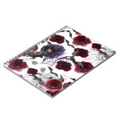 不気味な美しさ |暗色ゴシックバラとこうもり ノートブック (左側)