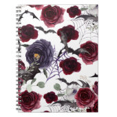 不気味な美しさ |暗色ゴシックバラとこうもり ノートブック (正面)