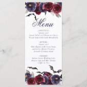 不気味な美しさ |暗色ゴシックバラとこうもり メニュー (正面)