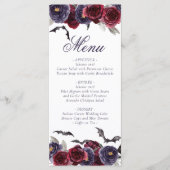 不気味な美しさ |暗色ゴシックバラとこうもり メニュー (正面)