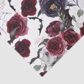 不気味な美しさ |暗色ゴシックバラとこうもり 薄葉紙 (詳細)