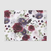 不気味な美しさ |暗色ゴシックバラとこうもり 薄葉紙 (正面)