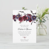 不気味な美しさ |濃い赤と紫のフローラこうもり 招待状 (スタンド正面)