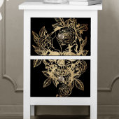 不気味な美しさ |金ゴールドグランジスカルとバラ 薄葉紙