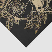 不気味な美しさ |金ゴールドグランジスカルとバラ 薄葉紙 (詳細)