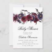 不気味な美しさ | Gothicフローラこうもり赤ちゃんシャワー 招待状 (正面)