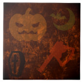 不気味な背景でハロウィーンの恐怖 タイル (正面)