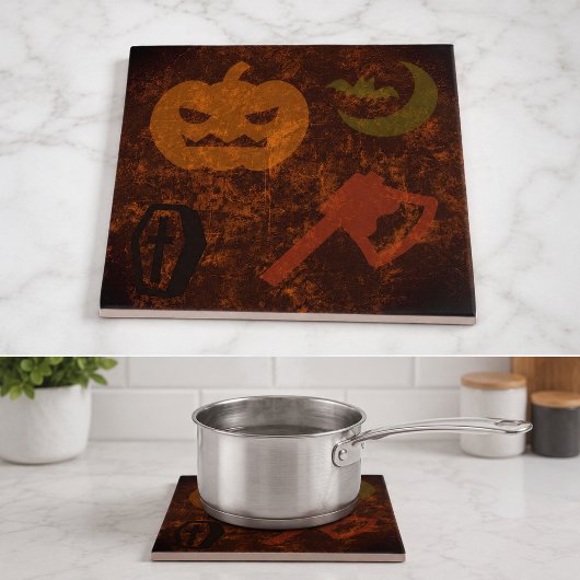 不気味な背景でハロウィーンの恐怖 タイル
