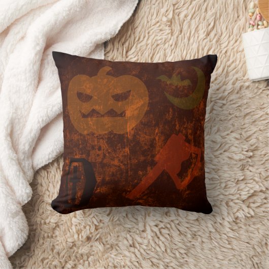 不気味な背景のハロウィーンの怖さ クッション (ブランケット)