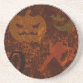 不気味な背景のハロウィーンの怖さ コースター (正面)