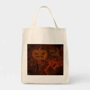 不気味な背景のハロウィーンの怖さ トートバッグ