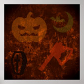不気味な背景のハロウィーンの怖さ ポスター (正面)