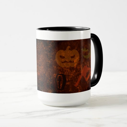 不気味な背景のハロウィーンの怖さ マグカップ (正面右)