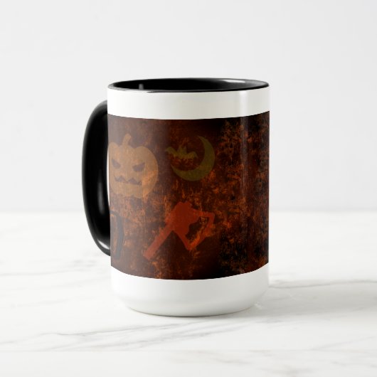 不気味な背景のハロウィーンの怖さ マグカップ (正面左)