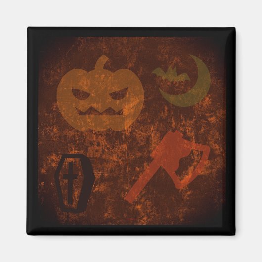 不気味な背景のハロウィーンの怖さ マグネット (正面)