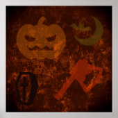 不気味な背景のハロウィーンの恐怖 ポスター (正面)