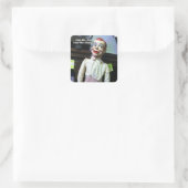 不気味な腹話者人形のシール スクエアシール (バッグ)