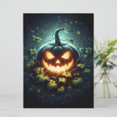 不気味な自然の光を放つハロウィンのカボチャ シーズンカード (スタンド正面)