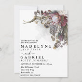 不気味な花のハロウィン ゴス 秋のウェディング 招待状 (正面)