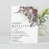 不気味な花のハロウィン ゴス 秋のウェディング 招待状 (スタンド正面)