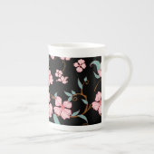 不気味な花のパターン5 ボーンチャイナマグカップ (右)