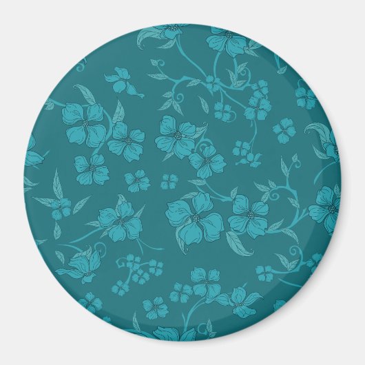 不気味な花の柄9 マグネット (正面)