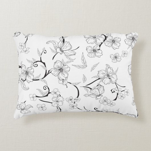 不気味な花の模様7 アクセントクッション (正面)