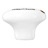 不気味な茶色とオレンジ色のタランチュラのクモの漫画 セラミックノブ (側面)