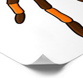 不気味な茶色とオレンジ色のタランチュラのクモの漫画 ポスター (角)