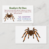 不気味な茶色とオレンジ色のタランチュラのクモの漫画 名刺 (正面/裏面)