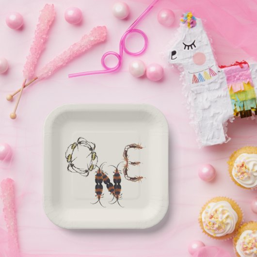 不気味な虫のバグ最初の誕生日 ペーパープレート (パーティー)